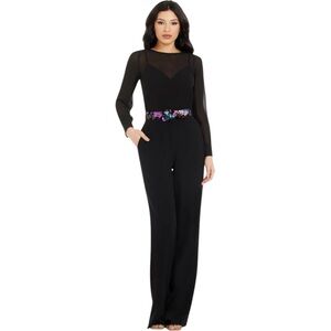 Dress the Population Pilar Black Jumpsuit Elegant Flare-Leg Pants Size S NWOT